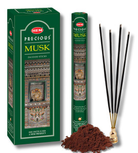 HEM Precious Musk Incense Sticks  (120 Sticks, 6 Boxes Inside) - 9 Inches Long ,Dispel Negativity, Induce Relaxing Sleep, Spiritual Strength, Aromat