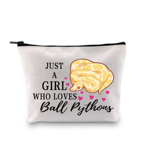 G2TUP Ball Python Lover Gift Who Loves Ball Pythons Makeup Bag Ball Pythons Owner Cosmetic Bag Pet Reptile Snake Lover Gift Zipper Travel Bag (Loves