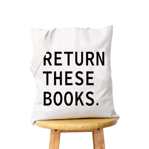 WCGXKO Funny Library Tote Bag Return These Library Return Bag Book Clubs Book Storage Bag (Return These Books2)
