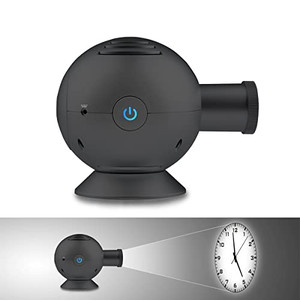 PolyGens Unique LED Analog Projection Clock with Night Light 360° Rotating,Brightness/Size Adjustable,Desktop/Ceiling Mount Projector Clock for Home