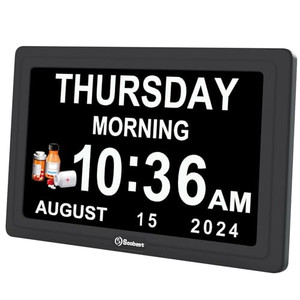 Soobest Dementia Digital Clock for Seniors Elderly, 20 Alarm Reminders 3 Ringtones for Memory Loss Alzheimers, Electric Time Date Day Large Display C