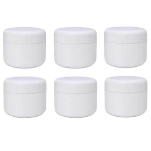 8 Oz (250g) White Plastic Jar with Dome Lid Refillable Make-up Cosmetic Jars Empty Face Cream Lip Balm Lotion Storage Container Pot Case Holder (Pack