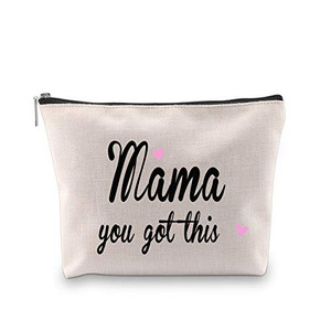 You Got This Mama Gifts Mom Cosmetic Bag Gift for New Mama Travel Bag Funny New Mom Gifts Make Up Pouch Bags (Mama you got thisbag)