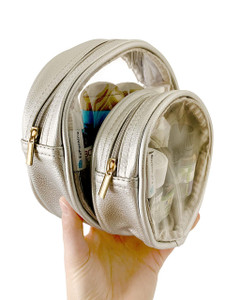 EzPacking Circle Pouch Set of 2 / Clear Round Makeup Bag for Travel/See-Through Organizer for Small Items in Your Tote or Diaper Bag/Transparent Pouc
