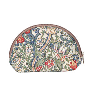 Signare Tapestry Cosmetic Bag Toiletry Makeup Bag for Women With William Morris Golden Lily Design (COSM-GLILY)