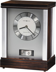 Howard Miller Malta Mantel Clock II 549-734 - Modern Aluminum with Quartz, Single-Chime Movement