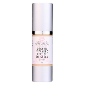 Glimmer Goddess Organic Peptide Eye Serum with Vitamin C  Hydrating & Revitalizing, 1 oz