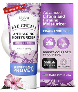 LilyAna Naturals Eye Cream for Dark Circles and Puffiness, Anti Aging Under Eye Cream for Wrinkles and Bags helps Improve Dryness; for Sensitive Skin