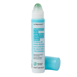 Masque Bar My Ingredients Hydrating Smoothing Under Eye Seru Jade Stone Roller, Under Eye Roller for puffiness, Niacinamide & Hyaluronic Acid Treat D