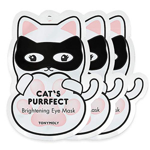 TONYMOLY Cat's Purrfect Eye Mask  Hydrating & Strengthening Under Eye Patches with Milk Protein, Soothes Puffiness, Dark Circles & Fine Lines, 3 ct