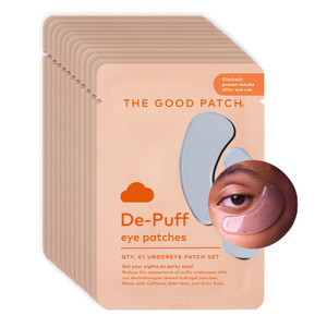 The Good Patch De-Puff Cooling Hydrogel Under Eye Patches for Puffy Eyes and Under Eye Bags, Made with Caffeine, Aloe Vera, Gotu Kola, Clinically Pro