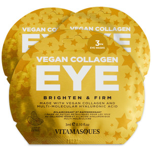 Vitamasques Under Eye Patches 3-Pack - Firming & Brightening - Anti Aging Collagen Korean Skin Care Reduce Fine Lines, Puffiness, Wrinkles & Dark Cir