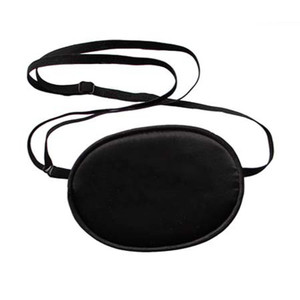 HugeDE Soft Comfortable Silk Pirate Eye Patch for Adults Lazy Eye Amblyopia Strabismus Black
