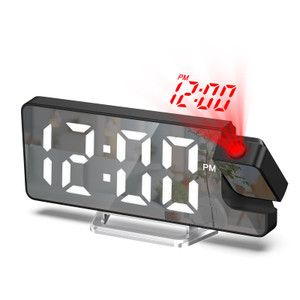 LOFICOPER Digital Projection Alarm Clock for Bedroom, 180° Rotatable Projector, 7.9'' Large LED Display with Temperature, Snooze, Adjustable Brightne