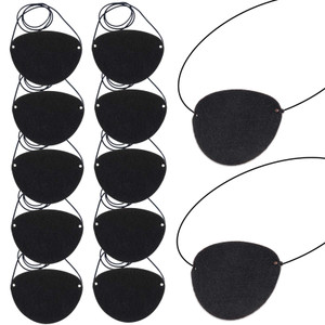 YGDZ Eye Patch, 12pcs Soft Felt Eye Patches for Adults Kids, Adjustable Single Eye Mask for Lazy Eye, Black