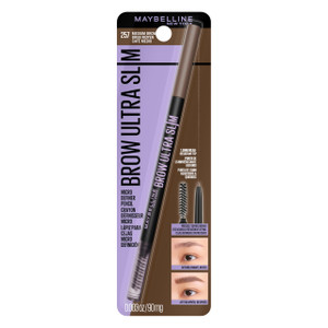Maybelline Express Brow Ultra Slim Eyebrow Makeup, Brow Pencil with Precision Tip and Spoolie for Defined Eyebrows, Medium Brown, 1 Count (Packaging