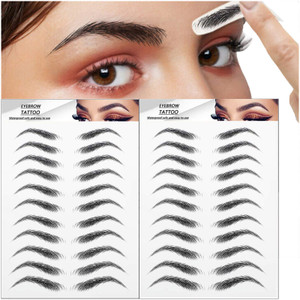 22 Pairs 4D Eyebrows Tattoo, Hair-Like Authentic Eyebrows, Eyebrows Tattoo Peel Off, Long Lasting Natural False Eyebrows Makeup Sticker for Eyebrow G