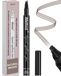 iMethod Eyebrow Pen - iMethod Eyebrow Pencil with a Micro-Fork Tip Applicator Creates Natural Looking Brows Effortlessly and Stays on All Day, Black/