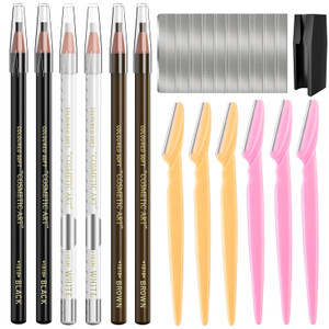 Waterproof Eyebrows Pencil Tattoo Makeup And Microblading Supplies Kit-Eye Brow Liners In 8 Eyebrow Pens 6 Eyebrow knives 1Eyebrow Pencil Shaper 10 P