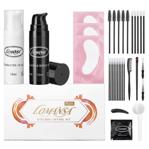 Lomansa Black Eyelash Color Kit, Instant Fuller Lash and Brow Coloring Kit, DIY Hair Color for Salon Home Use 15ml