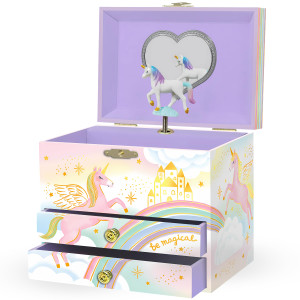 Giggle & Honey® Musical Jewelry Box for Girls,Unicorn Toys for Girls 4-6, Unicorn Easter Gifts for Kids