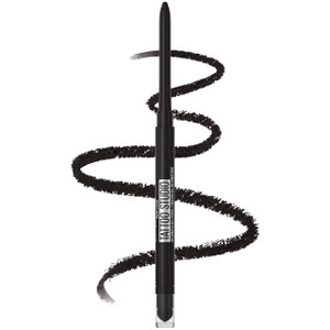 Maybelline Tattoo Studio Automatic Gel Pencil Waterproof Eyeliner, Blendable, Smudge Resistant, Matte Eyeliner For Up To 36HR Wear, Pitch Black (Smok