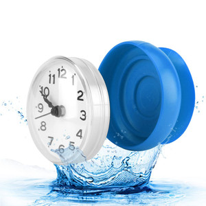 Bathroom Clock, Suction Cup Wall Clock Bath Shower Clock for Kitchen Bathroom (Blue)