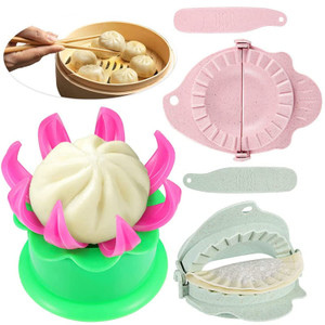Potchen 5 Pieces Bun Maker Dumpling Maker Steam Filled Plastic Mold and Filling Spoon Cooking Tool Set for Adults Press Steamed Stuffed Mould Make De