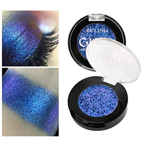 Afflano Duo Chrome Glitter Blue Eyeshadow, Intense Color Shifting Metallic Chameleon Eyeshadow Blue, Highly Pigmented Multichrome Eye shadow for Gree