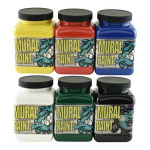Chroma Mural Paint, Assorted Primary Colors, Pints, Set of 6