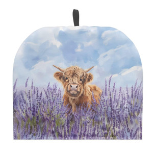 Mintulipy Purple Flower Highland Cow Tea Cozy Tea Cozy Insulated Teapot Covers Keep Warm Tea Cozy Tea Cosy Covers Fit 1 to 6 Cup Teapot Warmer Insula
