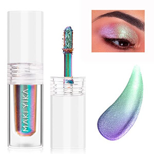 MAKI YIKA Glitter Liquid Eyeshadow Chameleon Metallic Eyeshadow MultiColor Shifting Long Lasting Multichrome Holographic Eye Topper Glitters (#6 Auro