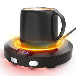 Mug Warmer, Coffee Warmer for Desk, Coffee Cup Warmer with 3 Temp Settings and Ambient Light, 2-12H Timer, 30W