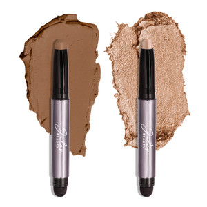 Julep Eyeshadow 101 Crème-to-Powder Waterproof Eyeshadow Stick Duo  Long-Lasting, Crease-Proof, Easy Apply with Built-in Smudger - Sand Shimmer and