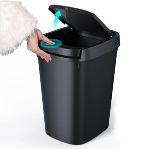 CEROELDA Small Bathroom Trash Can, 2.6 Gallon Slim Mini Garbage Can Small Trash Bin Plastic Waste Basket for Dorm Room, Bedroom, Office, Toilet (1 Pa
