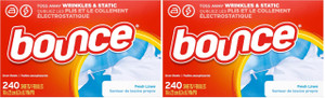 Bounce Fabric Softener Sheets, Fresh Linen Scent, 240 Count (Pack of 2)