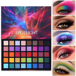 UCANBE Spotlight Eyeshadow Palette Professional 40 Color Eye Shadow Matte Shimmer Makeup Pallet Highly Pigmented Colorful Powder Long Lasting Waterpr