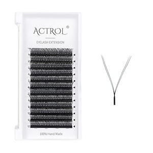 ACTROL YY Lashes Extension Professional Grade Black 0.05mm C Curl 13mm Volume Individual YY Eyelashes Extension Y Shaped Soft Eyelashes Thin Root Eas
