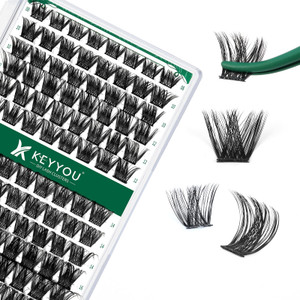 Lash Clusters,96 Pcs Cluster Lashes D Curl 10-18MIX DIY Lash Extensions Eyelash Clusters,KEYYOU Volume Wispy Individual Lashes Soft&Comfortable Easy