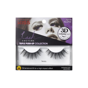KISS Triple Push-Up, False Eyelashes, 'Teddy', 12mm, Includes 1 Pair Of Lash, Easy to Apply, Reusable Lash Clusters