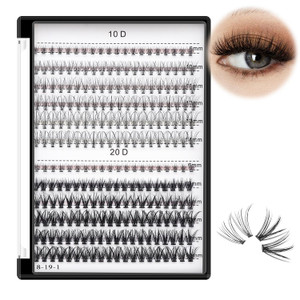 Bodermincer 10D 20D 240pcs Cluster Eyelash Extensions 10-11-12-13-14mm MixedEyelash Clusters Lash Extension Individual Lashes for Self Application (1