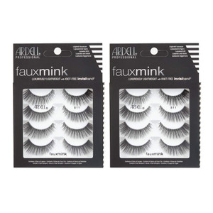 Ardell Faux Mink Lashes 811 False Eyelashes  Knot-Free Invisiband, Natural Wispy Lashes Strips, Reusable Fake Lashes, 2 Pack