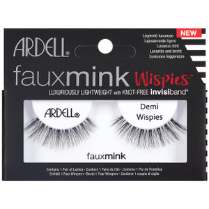 Ardell Faux Mink Demi Wispies False Eyelashes  Natural Wispy Lashes with Invisiband, Reusable Lash Strips, 1 Pair