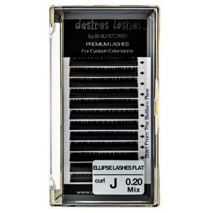 Ellipse Lash 0.20mm Thickness J Curl Length 8-14mm Mixed Sizes Flat Shaped Volume Eyelashes for Eyelash Extensions (Ellipse,Flat 0.20,J,Mixed 8-14mm)