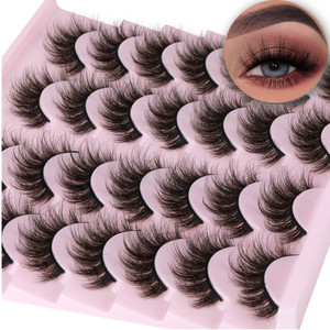 14 Pairs Wispy Mink Lashes False Eye Lashes Natural Look 5D Volume 16mm Fake Eyelashes Pack by TNFVLONEINS