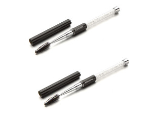 JOSALINAS 2PCS Mascara Brushes, Eyebrow Eyelash Brushes, Mascara Wands Spooly Applicators, Eye Brushes, Portable Cosmetic Brushes with Cap Spoolies B