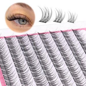 Natural Cluster Lashes Wispy CC-Curly 9-11MM Mixed Lengths Eyelash Extension Individual 96 Pcs DIY Lash Extension at Home by Mavphnee