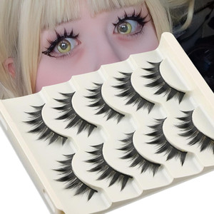 5 Pairs Cosplay Manga Lashes 3D Little Devil Spiky Eyelash Cute Doll Anime Lashes Japanese Style Makeup Eyelashes Natural Look Halloween Lash Beauty