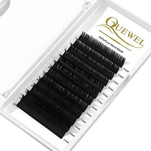 QUEWEL Eyelash Extension Supplies 0.03 D Curl 11mm Classic Individual Lash Extensions|Optinal 0.03/0.05/0.07/0.10/0.15/0.20 C/D Single 8-25mm Mix 8-1