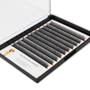 Bodermincer 10 Rows YY Shape D Curl Thickness 0.07mm Hand-woven Faux Mink Eyelashes Japanese-style Mesh Surround Lashes Natural Soft (14mm)